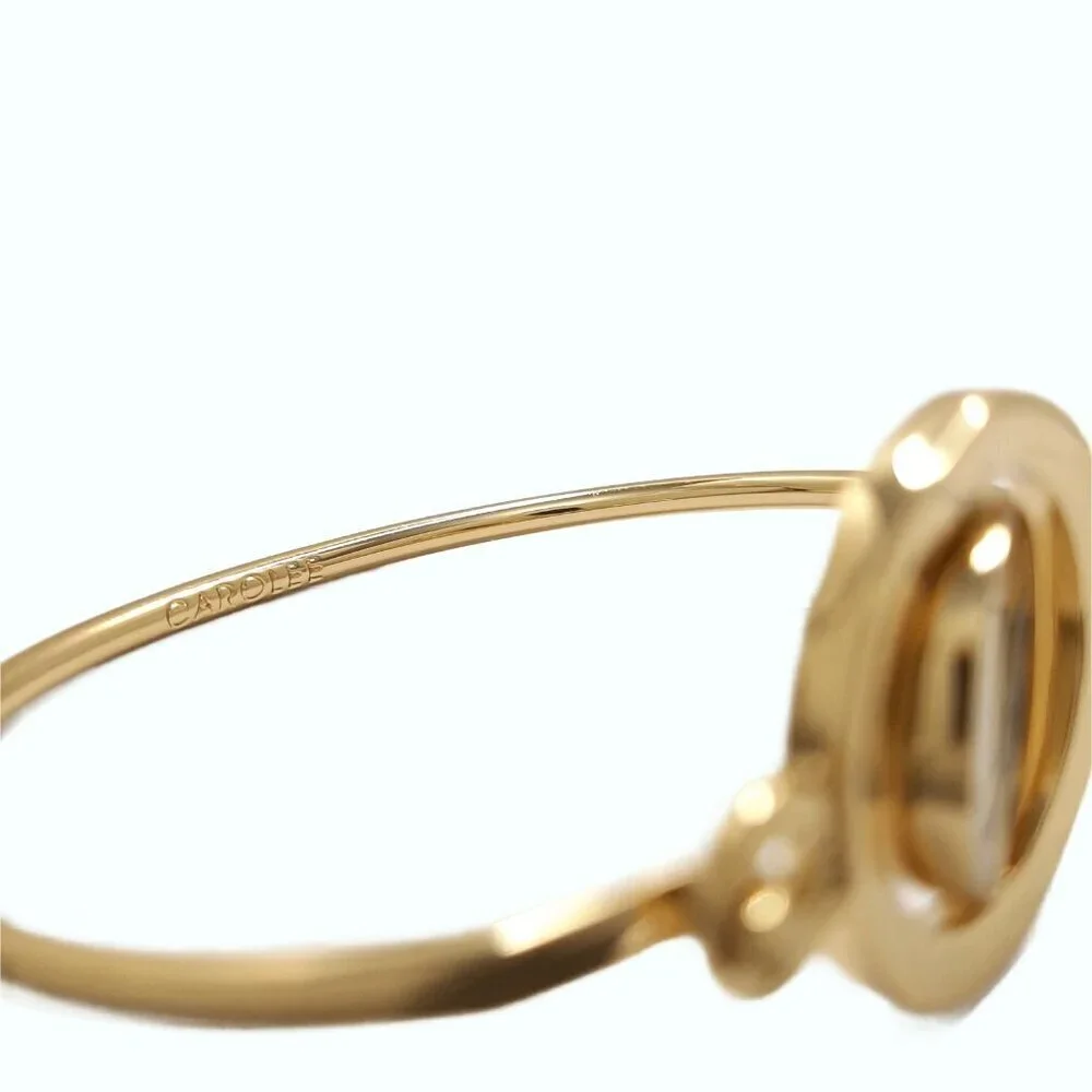 Carolee Letter B Gold Tone Double Sided Charm Bangle Bracelet